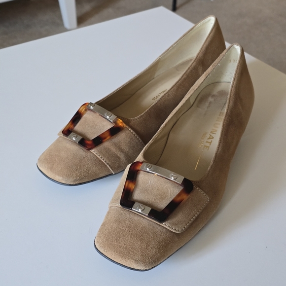 Brunate Shoes - Vintage Brunate italia 1926 suede leather slip on Italian shoes size 8